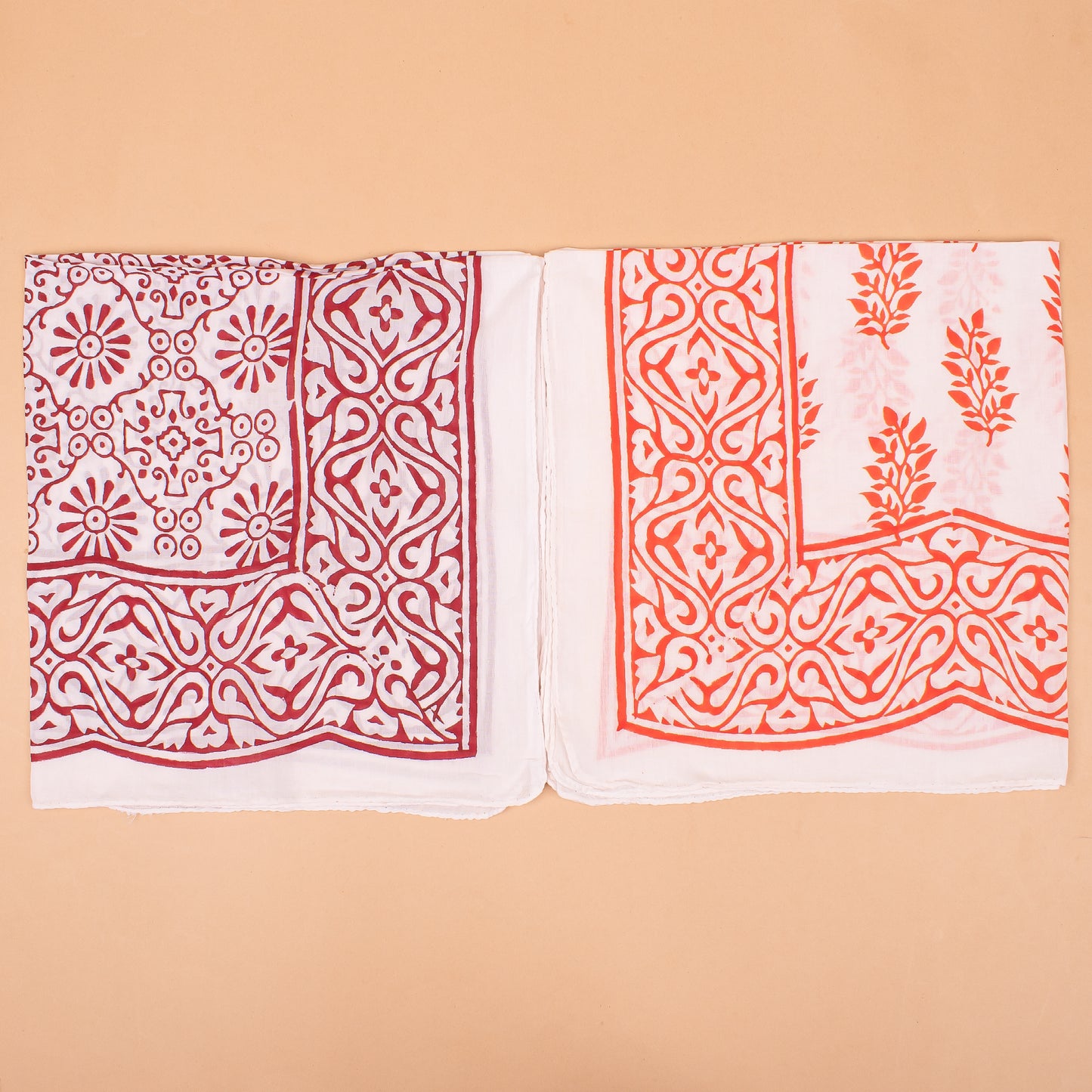 Set of 10 - Travel-Friendly Cotton Bandana Gift, Handmade Organic Scarf, Eco-Friendly Biker Wrap, Stylish Block Print Neck Accessory, Pet Cotton Square, Unisex Fashion Head Wrap