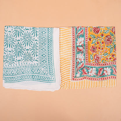 Set of 10 - Travel-Friendly Cotton Bandana Gift, Handmade Organic Scarf, Eco-Friendly Biker Wrap, Stylish Block Print Neck Accessory, Pet Cotton Square, Unisex Fashion Head Wrap