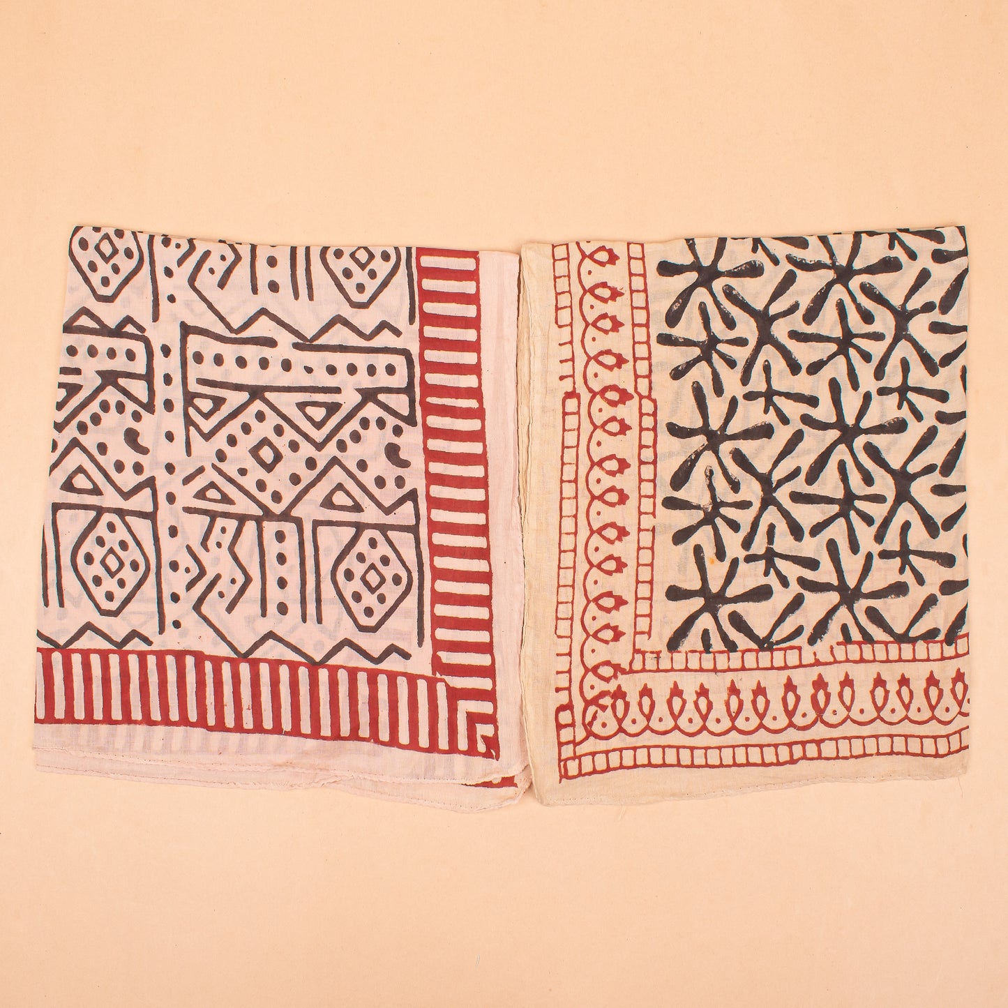 Set of 10 - Stylish Boho Cotton Bandana, Handmade Block Print Square Scarf, Organic Head Wrap, Pet Accessory Gift, Biker Fashion Wrap, Eco-Friendly Unisex Neck Scarf