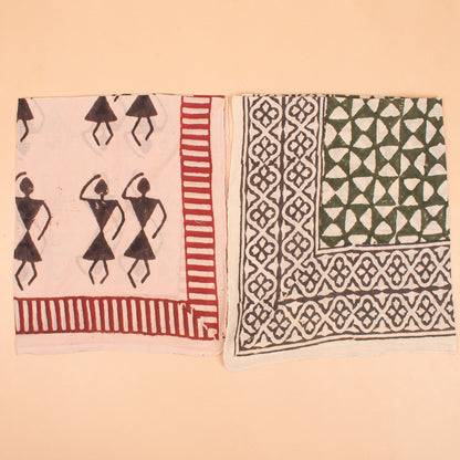 Set of 10 - Stylish Boho Cotton Bandana, Handmade Block Print Square Scarf, Organic Head Wrap, Pet Accessory Gift, Biker Fashion Wrap, Eco-Friendly Unisex Neck Scarf