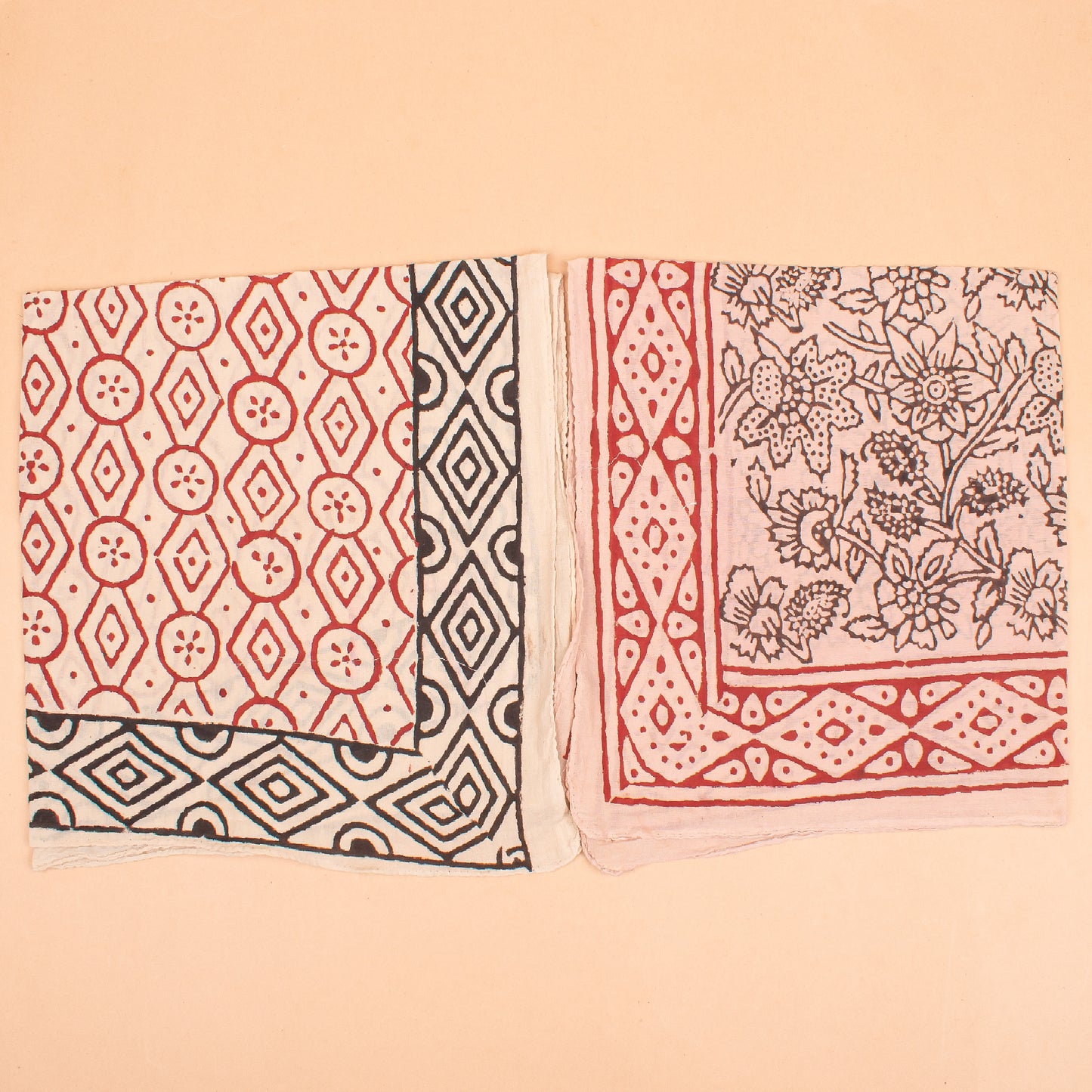 Set of 10 - Stylish Boho Cotton Bandana, Handmade Block Print Square Scarf, Organic Head Wrap, Pet Accessory Gift, Biker Fashion Wrap, Eco-Friendly Unisex Neck Scarf