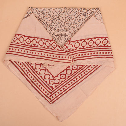 Set of 7 - Organic Cotton Head Wrap For Bikers & Travelers, Handmade Eco-Friendly Block Print Scarf, Pet Dog Bandana, Stylish Boho Square Accessory, Unisex Bandana