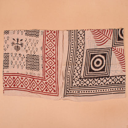 Set of 7 - Organic Cotton Head Wrap For Bikers & Travelers, Handmade Eco-Friendly Block Print Scarf, Pet Dog Bandana, Stylish Boho Square Accessory, Unisex Bandana