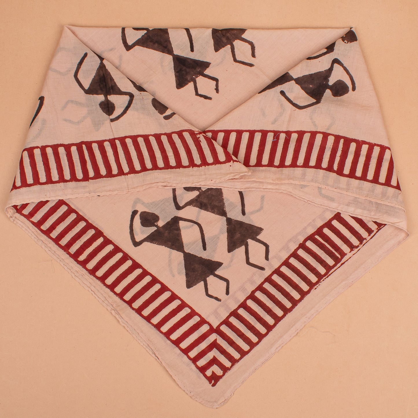 Set of 7 - Handmade Block Print Cotton Scarf, Stylish Organic Head Wrap, Boho Fashion Bandana Gift, Eco-Friendly Pet Dog Wrap, Biker Cotton Square Accessory, Unisex Scarf