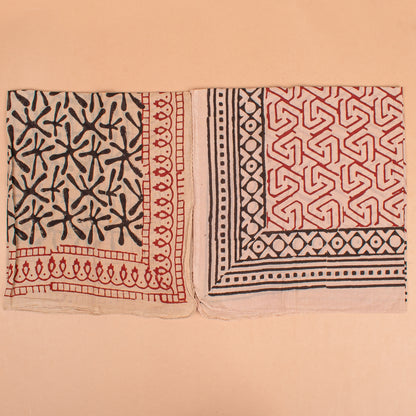 Set of 7 - Handmade Block Print Cotton Scarf, Stylish Organic Head Wrap, Boho Fashion Bandana Gift, Eco-Friendly Pet Dog Wrap, Biker Cotton Square Accessory, Unisex Scarf