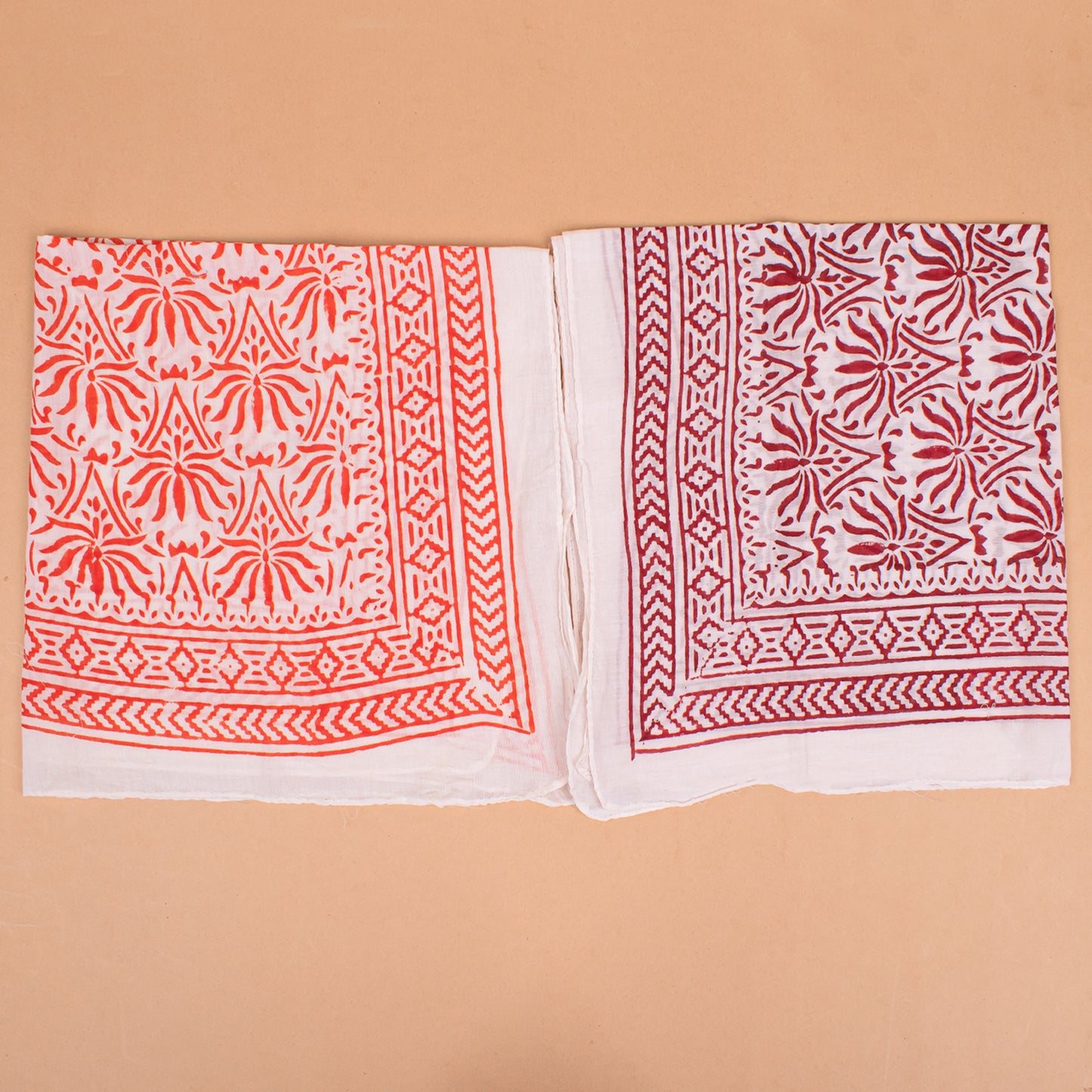 Set of 7 - Stylish Organic Cotton Head Wrap, Perfect Gift Idea, Handmade Boho Bandana, Eco-Friendly Block Print Scarf, Biker Fashion Cotton Square, Cotton Bandana Scarf