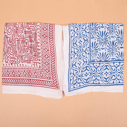 Set of 7 - Stylish Organic Cotton Head Wrap, Perfect Gift Idea, Handmade Boho Bandana, Eco-Friendly Block Print Scarf, Biker Fashion Cotton Square, Cotton Bandana Scarf