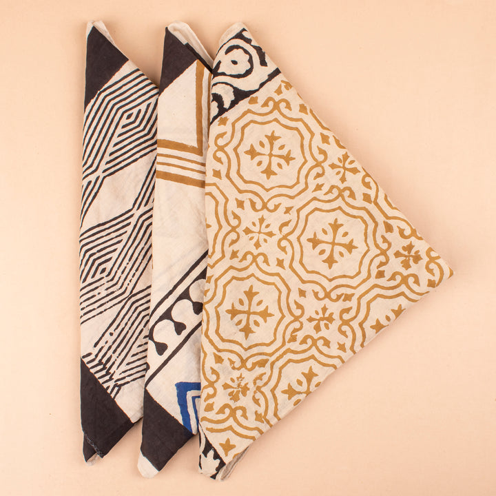 Set of 3 – Floral Cotton Bandanas | Boho Head Scarf &amp; Hair Wrap
