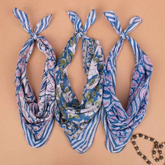 Set of 3 - Premium Cotton Bandana – Soft, Breathable & Versatile Headwear for Everyday Style