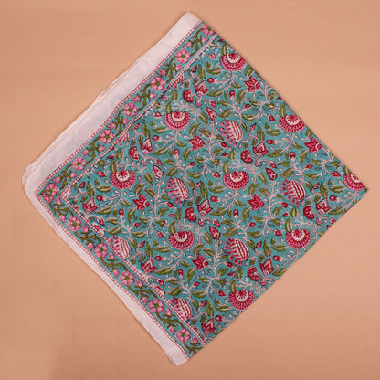Oversized Cotton Bandana 40x40 – Hand Block Print Boho Scarf Wrap