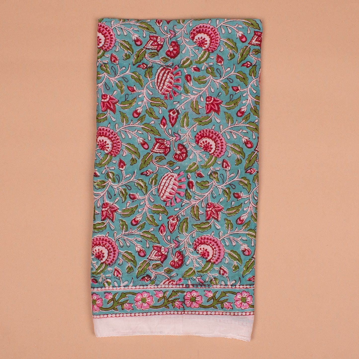 Oversized Cotton Bandana 40x40 – Hand Block Print Boho Scarf Wrap