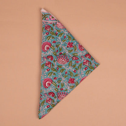 Oversized Cotton Bandana 40x40 – Hand Block Print Boho Scarf Wrap