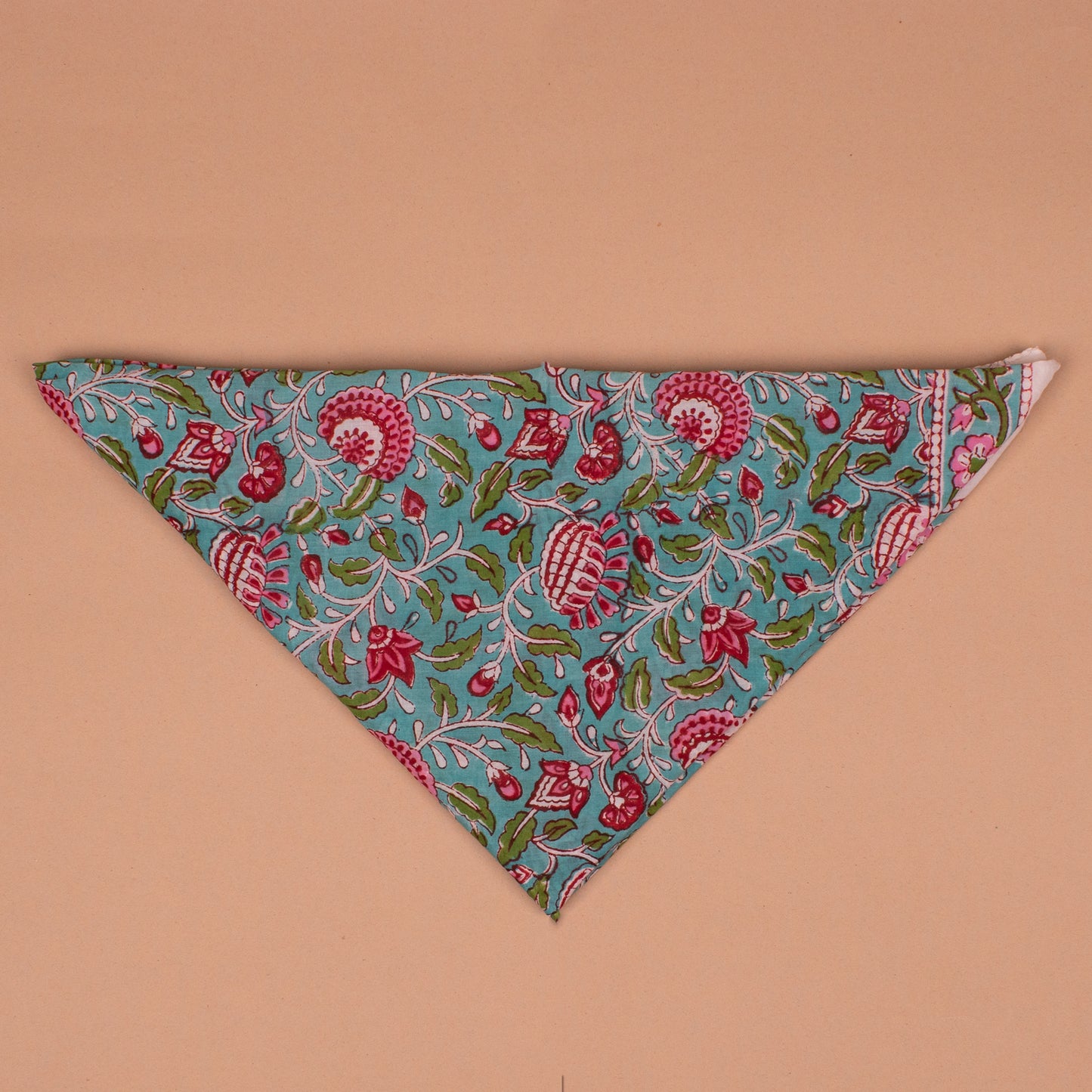 Oversized Cotton Bandana 40x40 – Hand Block Print Boho Scarf Wrap