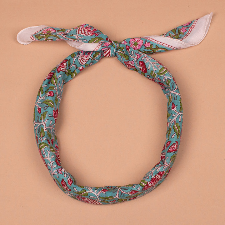 Boho Cotton Bandana 40x40 | Large Boho Hair Scarf &amp; Neck Wrap