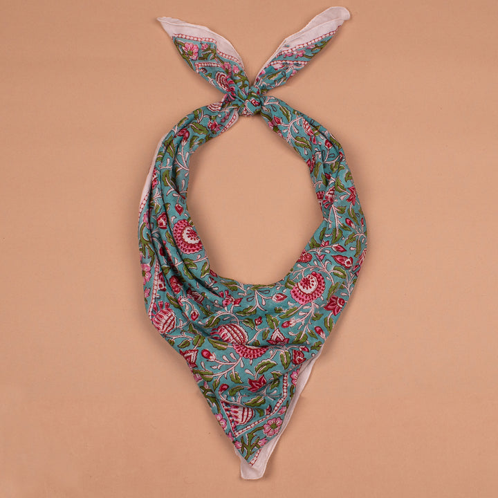 Boho Cotton Bandana 40x40 | Large Boho Hair Scarf &amp; Neck Wrap