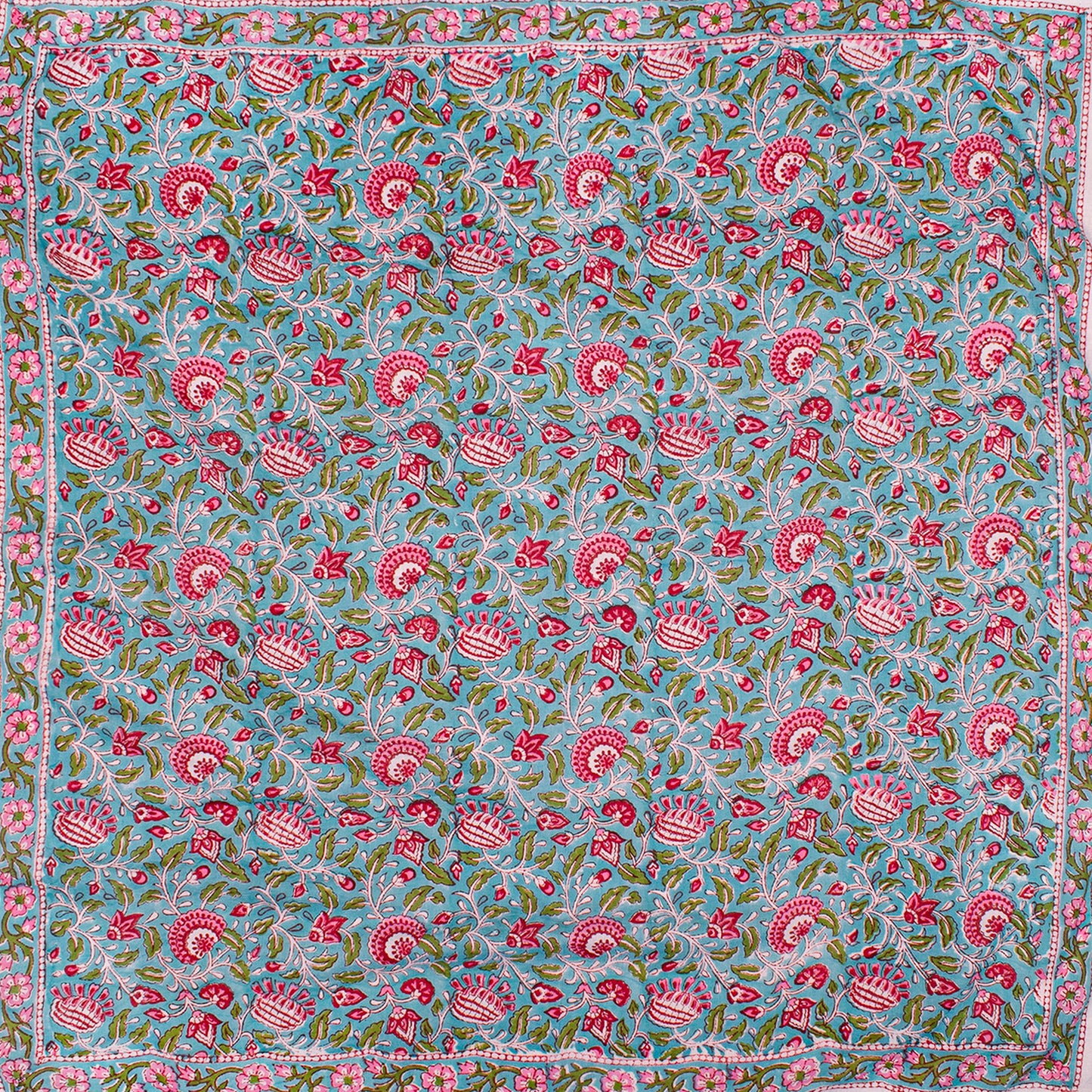 Oversized Cotton Bandana 40x40 – Hand Block Print Boho Scarf Wrap