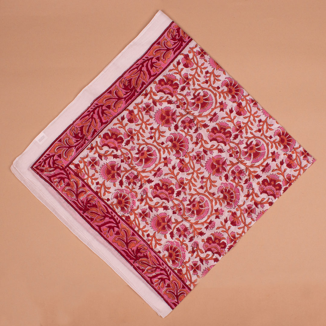 Boho Cotton Bandana 100x100 cm | Large Boho Printed Head Scarf &amp; Hair Wrap