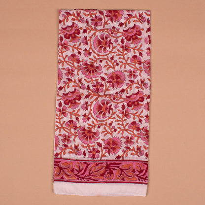 Hand Block Print Cotton Bandana 100x100 cm – Oversized Bohemian Scarf