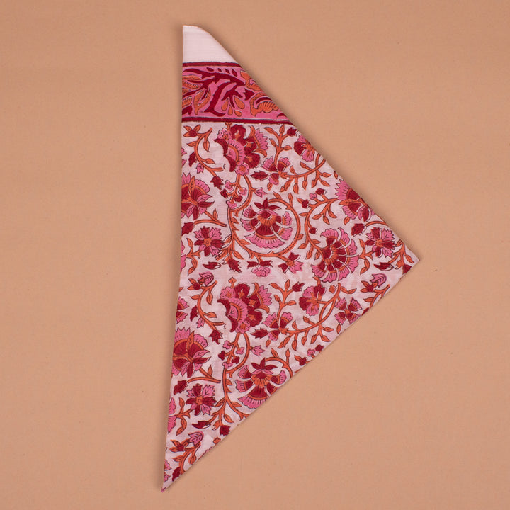 Boho Cotton Bandana 100x100 cm | Large Boho Printed Head Scarf &amp; Hair Wrap