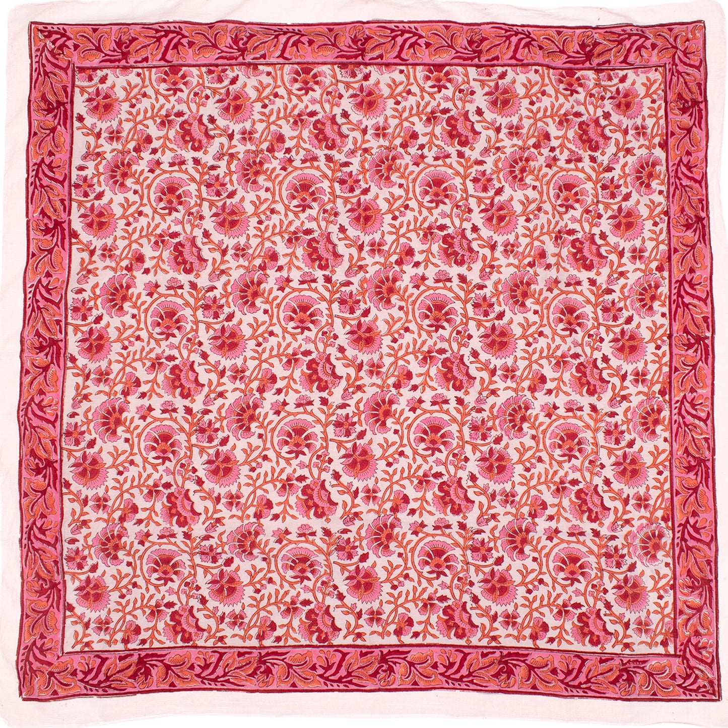 Hand Block Print Cotton Bandana 100x100 cm – Oversized Bohemian Scarf