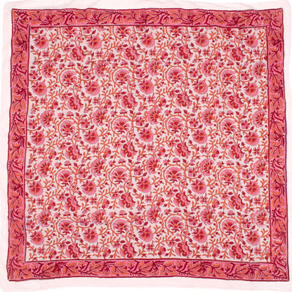 Hand Block Print Cotton Bandana 100x100 cm – Oversized Bohemian Scarf
