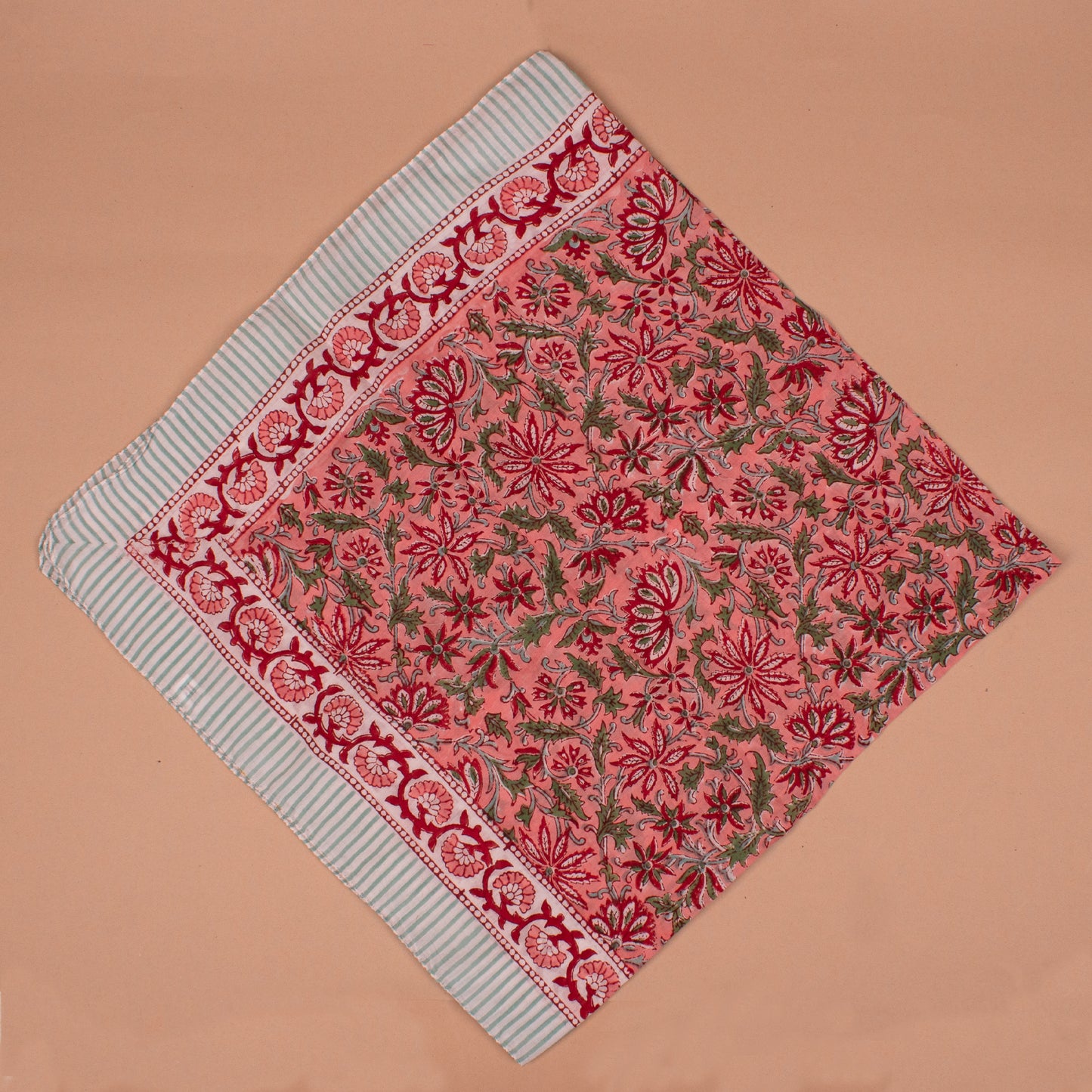 Boho Oversized Cotton Bandana – 100x100 cm Multi-Use Scarf