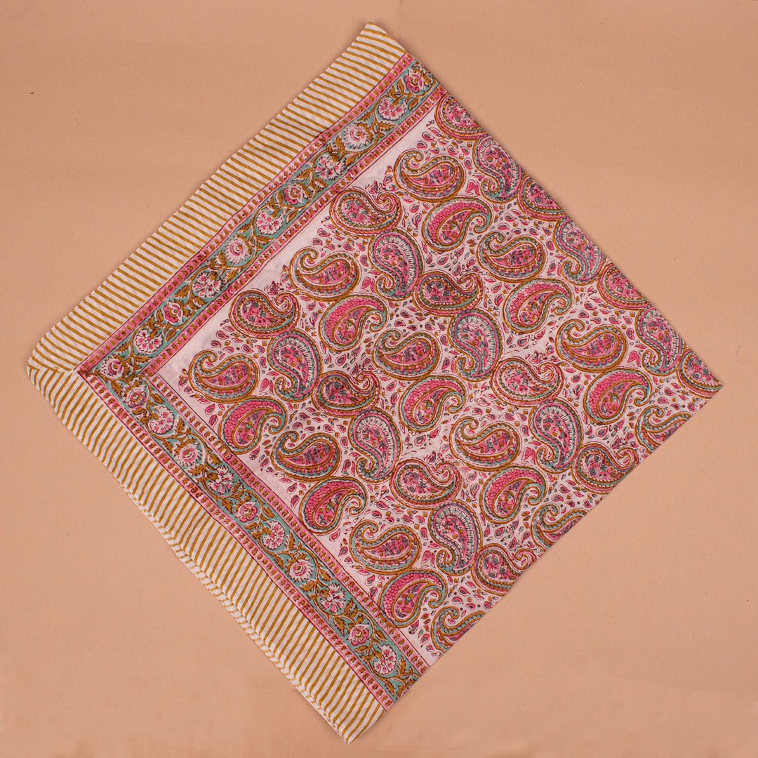 Hand Block Cotton Bandana 40x40 | Large Boho Boho Head Scarf &amp; Hair Wrap
