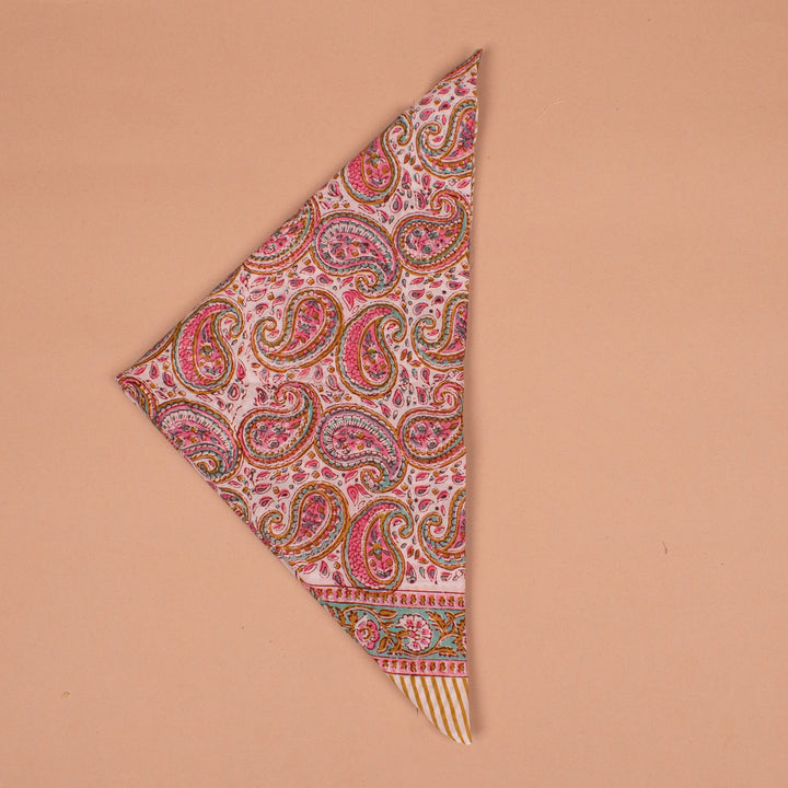 Hand Block Cotton Bandana 40x40 | Large Boho Boho Head Scarf &amp; Hair Wrap