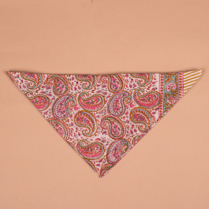 Hand Block Cotton Bandana 40x40 | Large Boho Boho Head Scarf &amp; Hair Wrap
