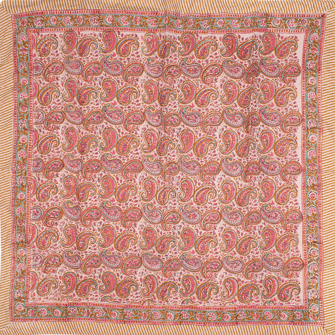 Hand Block Cotton Bandana 40x40 | Large Boho Boho Head Scarf &amp; Hair Wrap