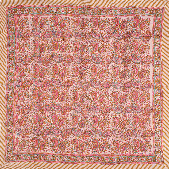 Hand Block Cotton Bandana 40x40 | Large Boho Boho Head Scarf &amp; Hair Wrap