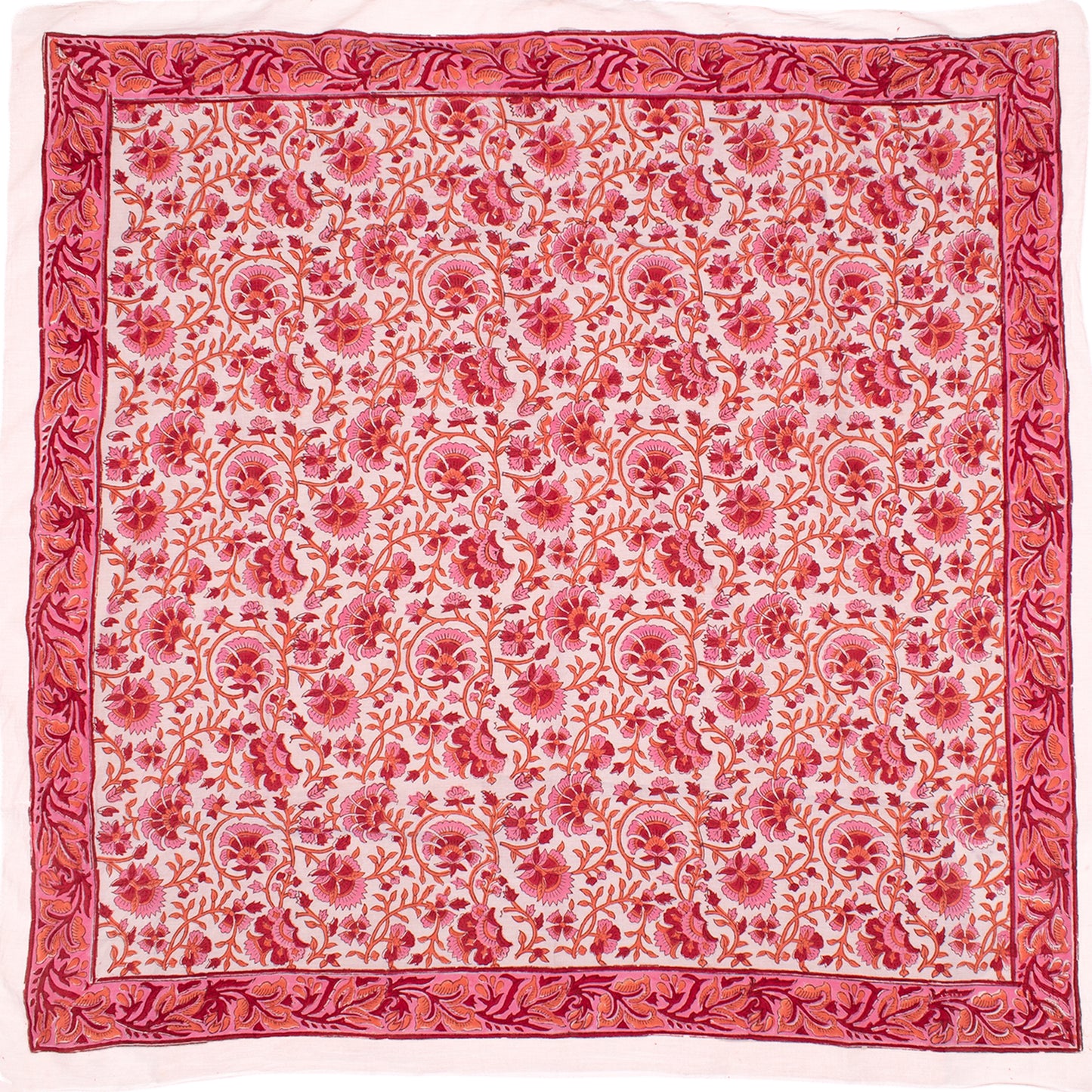 Handmade Block Print Bandana 40x40 – Lightweight Boho Wrap - Set of 2