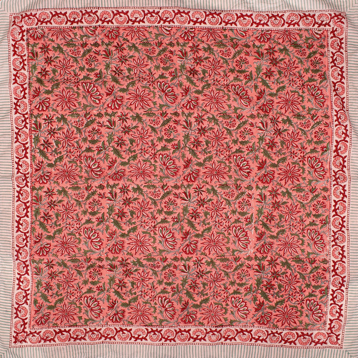 Set of 2 – Cotton Bandanas 100x100 cm | Large Boho Printed Head Scarf &amp; Hair Wrap