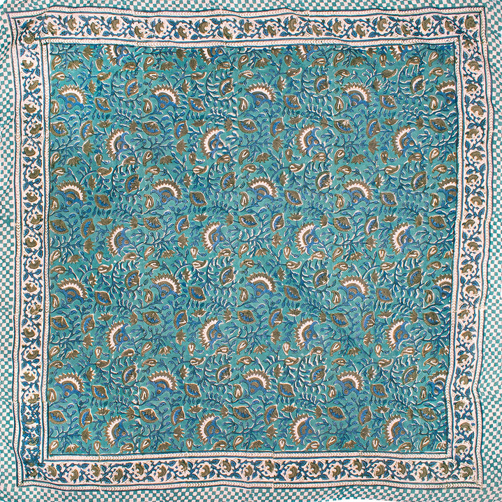 Set of 2 – Cotton Bandanas 100x100 cm | Large Boho Printed Head Scarf &amp; Hair Wrap