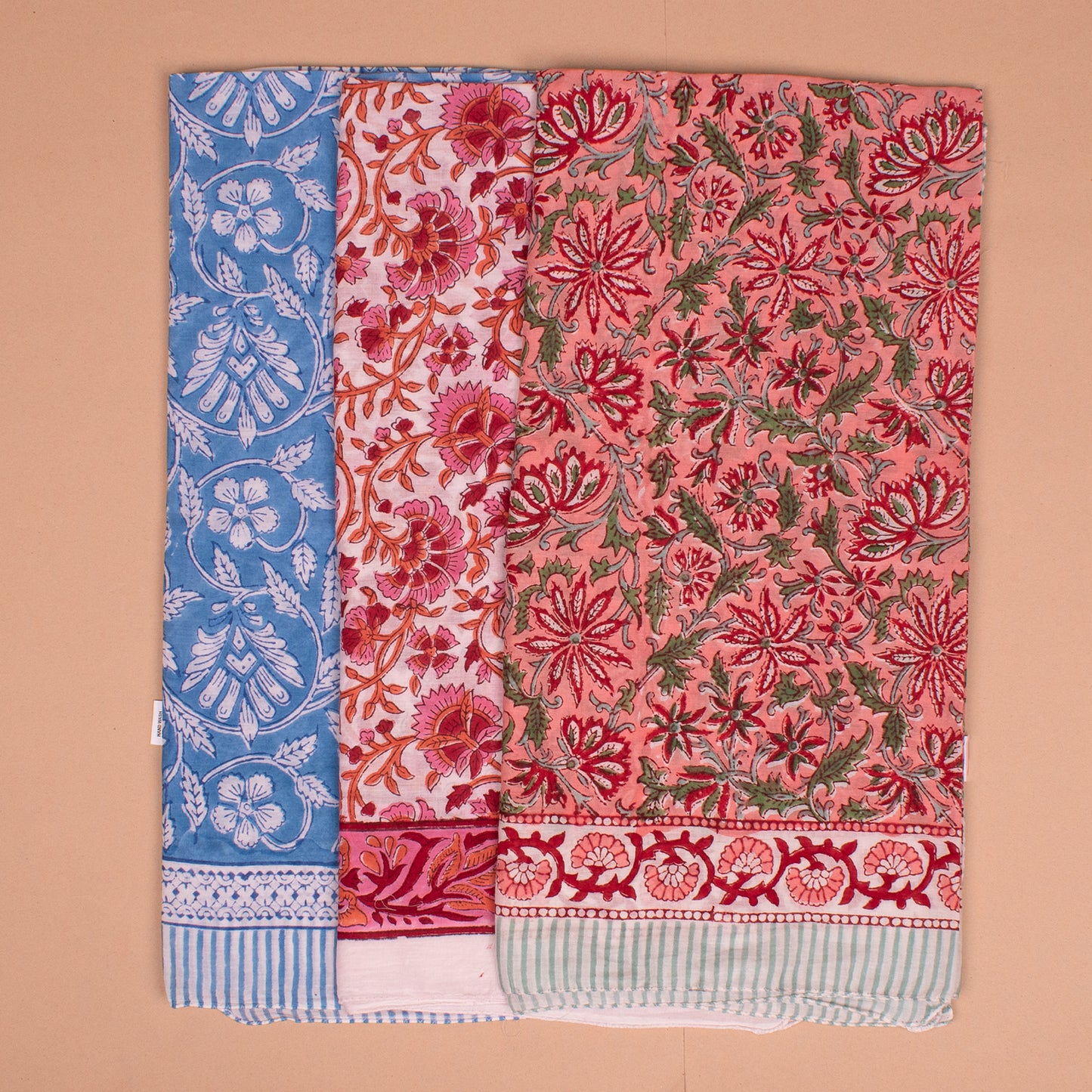 Bohemian Cotton Bandana 40x40 – Large Head Scarf & Beach Wrap - Set of 3