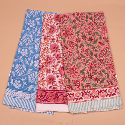 Bohemian Cotton Bandana 40x40 – Large Head Scarf & Beach Wrap - Set of 3