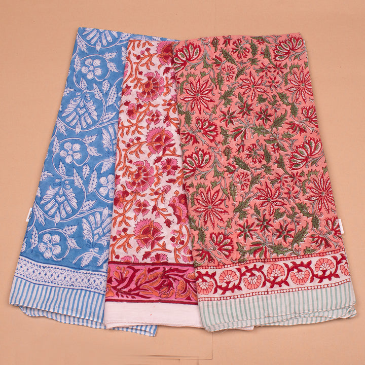 Set of 3 – Boho Cotton Sarong | Beach Cover-Up &amp; Wrap Skirt