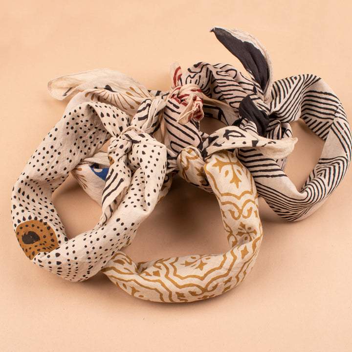 Set of 5 – Vintage Cotton Bandanas | Head Scarf &amp; Hair Wrap