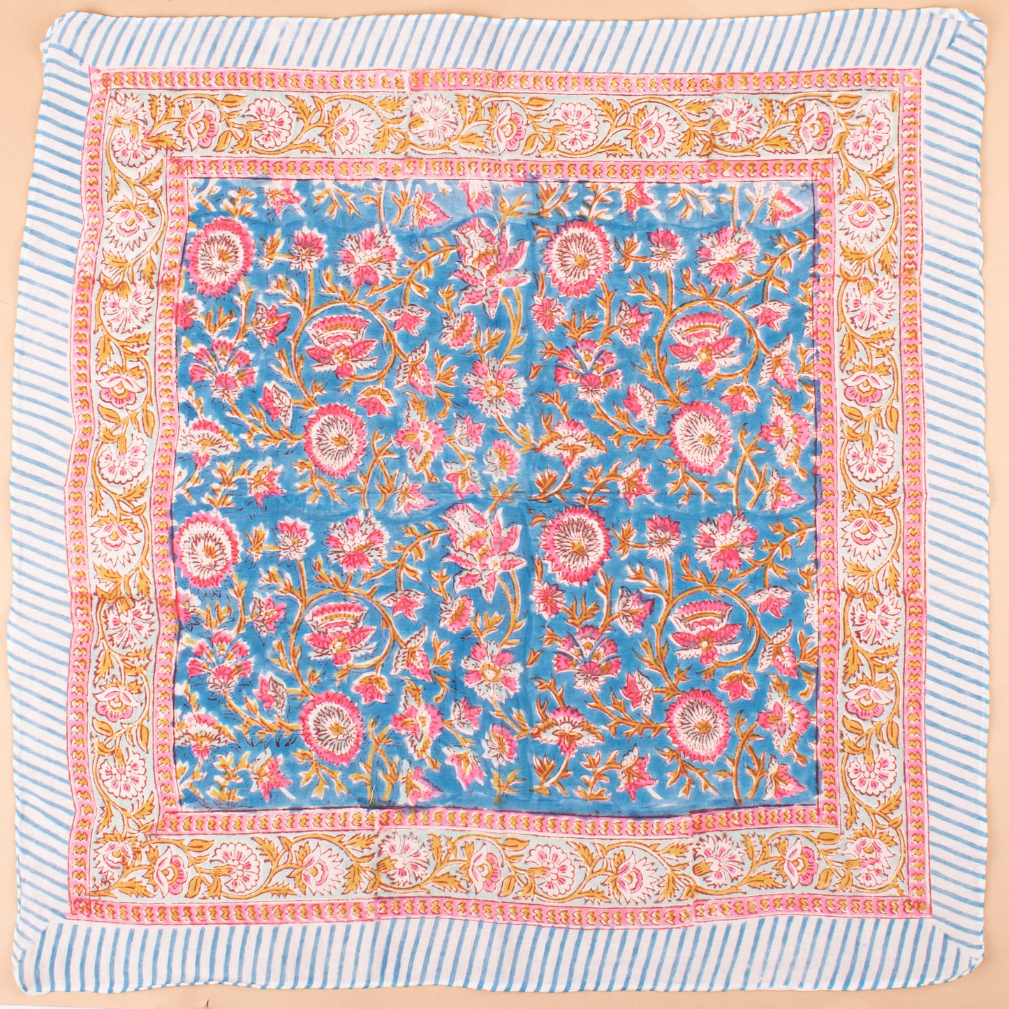 Eco-Friendly Cotton Bandana Scarf, Unisex Handprinted Head Wrap, Soft Boho Neck Tie, Lightweight Summer Scarf, Wrist Accessory