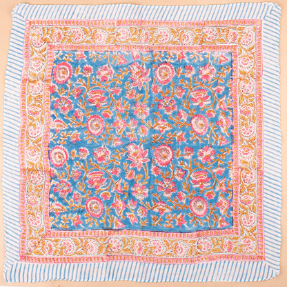 Eco-Friendly Cotton Bandana Scarf, Unisex Handprinted Head Wrap, Soft Boho Neck Tie, Lightweight Summer Scarf, Wrist Accessory