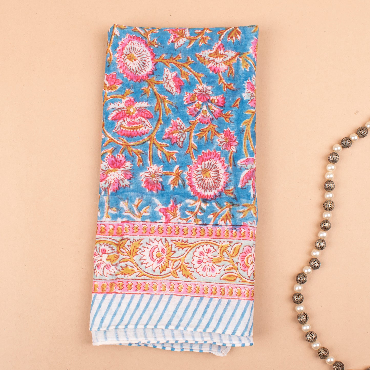 Eco-Friendly Cotton Bandana Scarf, Unisex Handprinted Head Wrap, Soft Boho Neck Tie, Lightweight Summer Scarf, Wrist Accessory