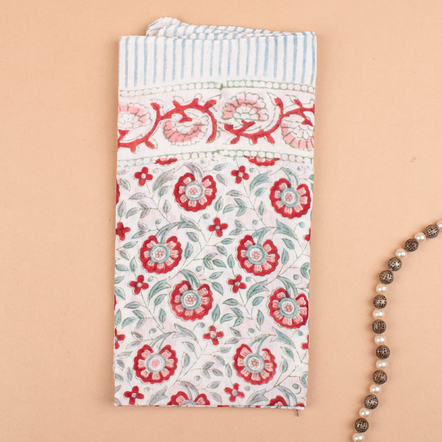 Lightweight Pure Cotton Bandanas, Bohemian Style Handblock Print, Unisex Hair Wrap, Eco Summer Neck Scarf Gift, Hair Accessory