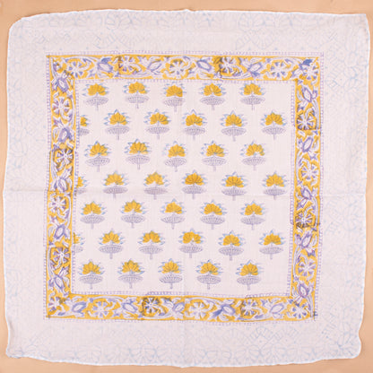 Block Printed Cotton Bandana For Men & Women, Eco-Friendly Boho Neck Or Head Tie, Handcrafted Summer Scarves, Sustainable Accessory