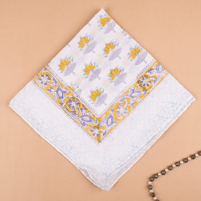 Block Printed Cotton Bandana For Men & Women, Eco-Friendly Boho Neck Or Head Tie, Handcrafted Summer Scarves, Sustainable Accessory