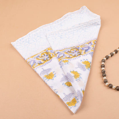 Block Printed Cotton Bandana For Men & Women, Eco-Friendly Boho Neck Or Head Tie, Handcrafted Summer Scarves, Sustainable Accessory