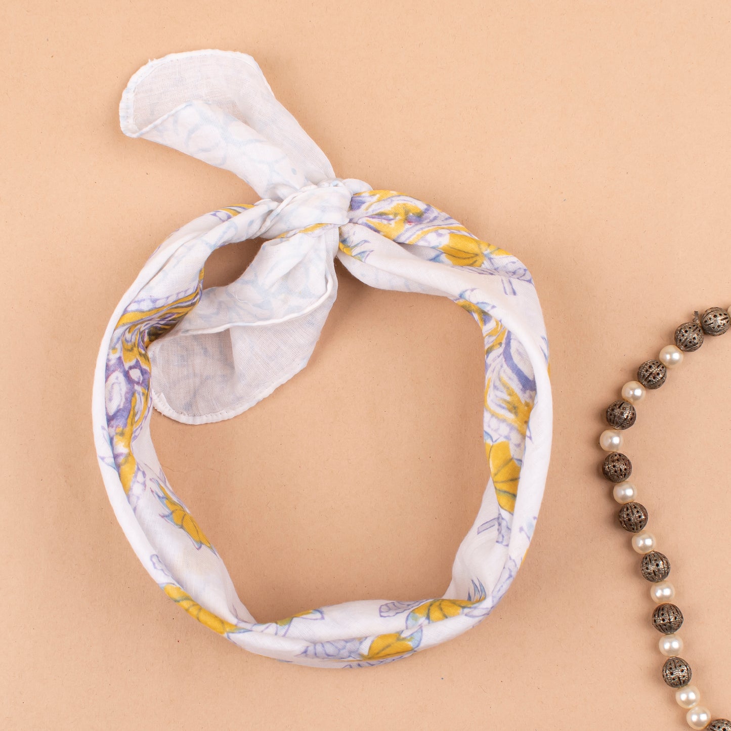 Block Printed Cotton Bandana For Men & Women, Eco-Friendly Boho Neck Or Head Tie, Handcrafted Summer Scarves, Sustainable Accessory