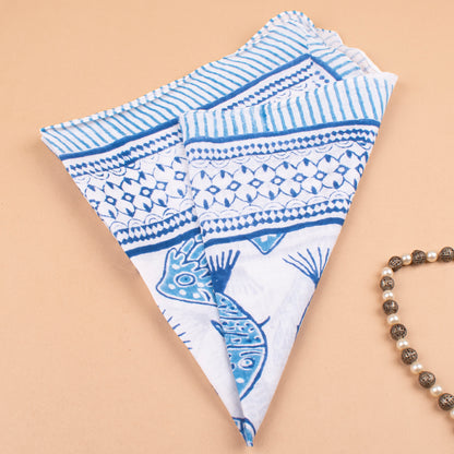 Stylish Handprinted Cotton Bandana, Unisex Head Wrap, Eco Lightweight Neck Tie, Vintage-Style Bohemian Gift, Summer Gift