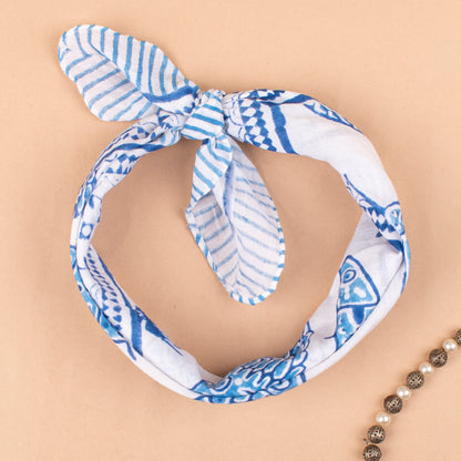 Stylish Handprinted Cotton Bandana, Unisex Head Wrap, Eco Lightweight Neck Tie, Vintage-Style Bohemian Gift, Summer Gift