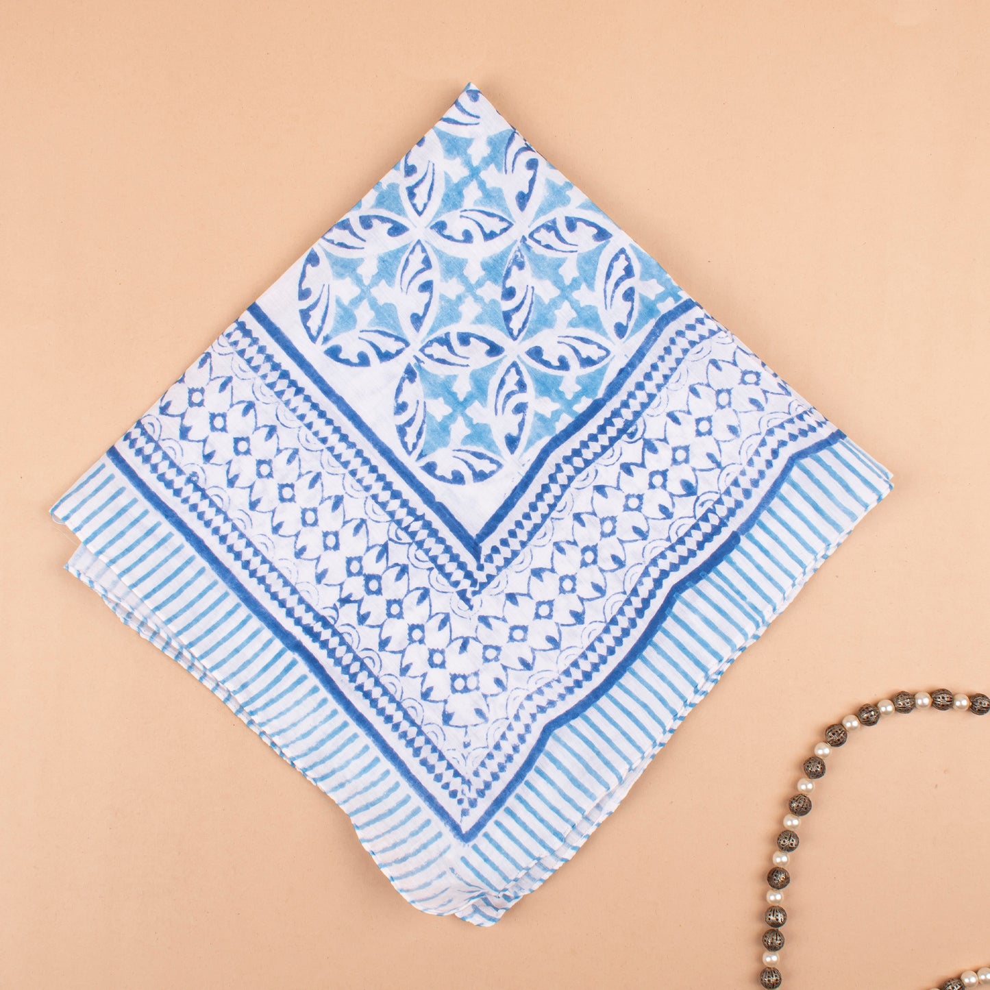 Bohemian Neck Scarf, Eco-Friendly Hair Tie Gift, Neck Or Wrist Tie For Men & Women, Pure Cotton Handblock Printed Bandanas