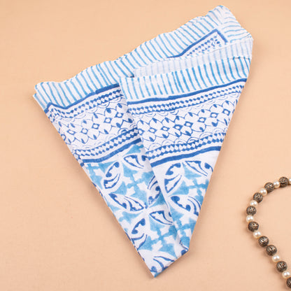 Bohemian Neck Scarf, Eco-Friendly Hair Tie Gift, Neck Or Wrist Tie For Men & Women, Pure Cotton Handblock Printed Bandanas